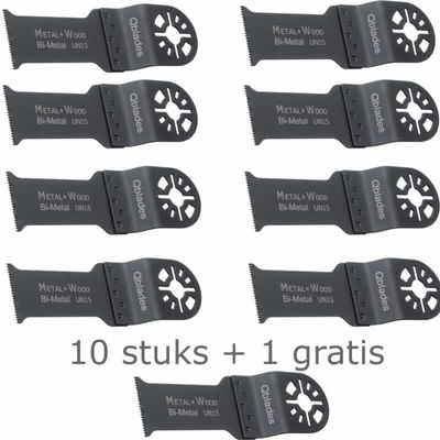 Qblades UN15 zaagblad hout en metaal invalzaagblad 10+1 stuks