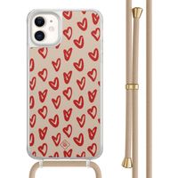 iPhone 11 hoesje met beige koord - Hartendief
