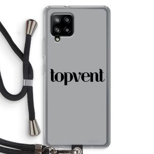 Topvent Grijs Zwart: Samsung Galaxy A42 5G Transparant Hoesje met koord