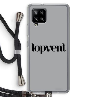 Topvent Grijs Zwart: Samsung Galaxy A42 5G Transparant Hoesje met koord