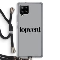 Topvent Grijs Zwart: Samsung Galaxy A42 5G Transparant Hoesje met koord