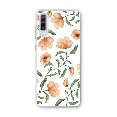Peachy flowers: Samsung Galaxy A70 Transparant Hoesje
