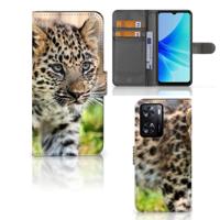 PPO A57 | A57s | A77 4G | Telefoonhoesje | Met pasjeshouder | Baby Luipaard
