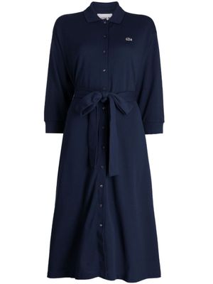 Lacoste robe en coton à logo appliqué - Bleu