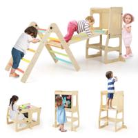 7 In 1 Klimspeelgoedset voor Peuters Omkeerbare Helling Omkeerbare Opstap Tafel en Stoel Leuke Plank Binnen Klimspel voor 3 tot 4 Jarigen