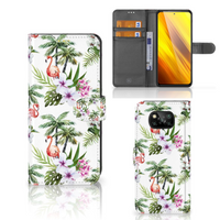 Xiaomi Poco X3 | Poco X3 Pro Telefoonhoesje met Pasjes Flamingo Palms - thumbnail
