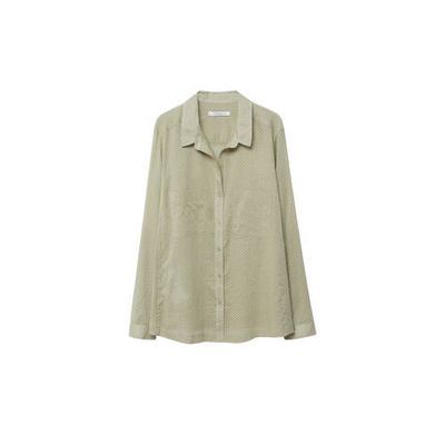 Violeta by Mango blouse met stippen groen/wit Violeta by Mango blouse met stippen groen/wit