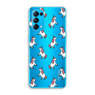 Eenhoorns overal: Oppo Find X3 Lite Transparant Hoesje