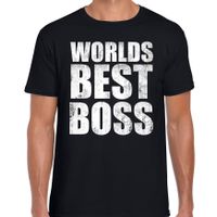 Worlds best boss / werelds beste baas cadeau t-shirt zwart heren - thumbnail