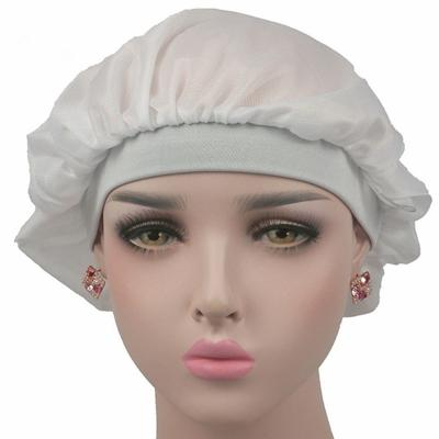 Kokosnoot Nightcap Air conditioning GLB lange haren GLB brede band satijn Bonnet (wit)
