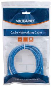 Intellinet 343305 RJ45 Netwerkkabel, patchkabel CAT 6 U/UTP 5.00 m Blauw 1 stuk(s)