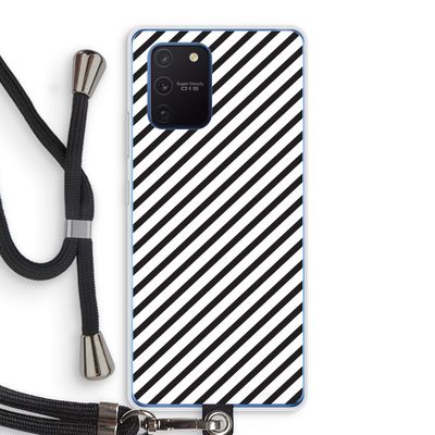 Strepen zwart-wit: Samsung Galaxy Note 10 Lite Transparant Hoesje met koord