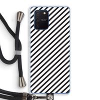 Strepen zwart-wit: Samsung Galaxy Note 10 Lite Transparant Hoesje met koord