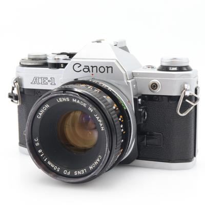 Canon AE-1 zilver + FD 50mm F/1.8 S.C. occasion