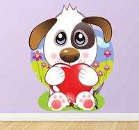 Sticker kind hond hartje lief