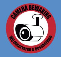 Cameratoezicht observatie teken zelfklevende sticker - thumbnail