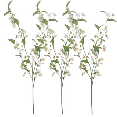 Louis Maes Bloesem kunstbloem/tak - 3x stuks - wit - 85 cm - appelbloesem