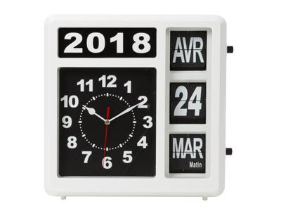 Wandklok met flipover kalender 31 x 31 cm frans - Velleman