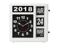 Wandklok met flipover kalender 31 x 31 cm frans - Velleman