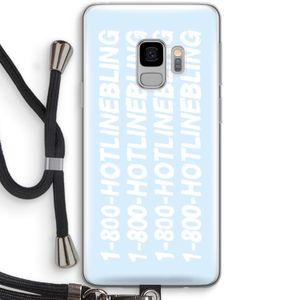Hotline bling blue: Samsung Galaxy S9 Transparant Hoesje met koord