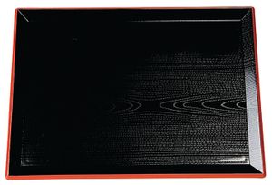 Zwart/Rode Tray - Lacquerware - 39 x 29cm