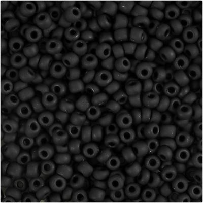 Creativ Company Rocailles, d 3 mm, afm 8/0, gatgrootte 0,6-1,0 mm, mat zwart, 25 gr/ 1 doos
