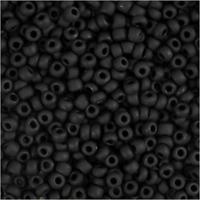 Creativ Company Rocailles, d 3 mm, afm 8/0, gatgrootte 0,6-1,0 mm, mat zwart, 25 gr/ 1 doos