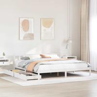 Bedframe zonder matras massief grenenhout wit 180x200 cm