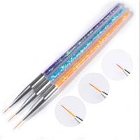 3 PC'S professionele nagel handvat liner borstel hand draw Kit tips tekening lijn schilderij tools manicure nail art decoratie
