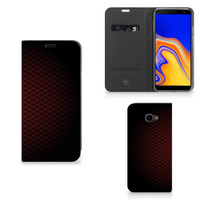 Samsung Galaxy J4 Plus Hoesje met Magneet Geruit Rood - thumbnail