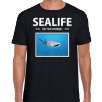 Haaien t-shirt met dieren foto sealife of the world zwart voor heren - thumbnail