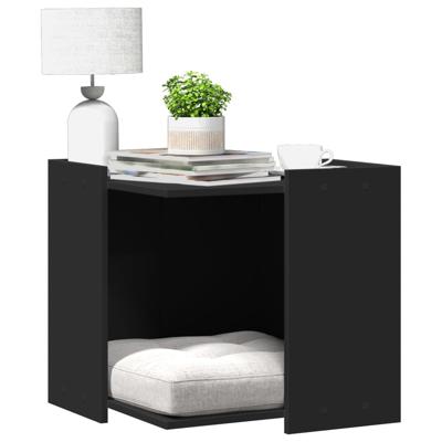 VidaXL Kattenbakkast 53x53x51 cm bewerkt hout zwart