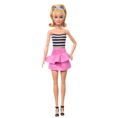 Mattel Fashionistas #213 - Striped top, pink skirt and sunglasses pop