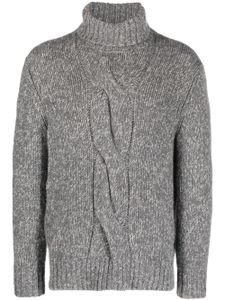 Brunello Cucinelli cardigan en maille torsadée à col montant - Gris