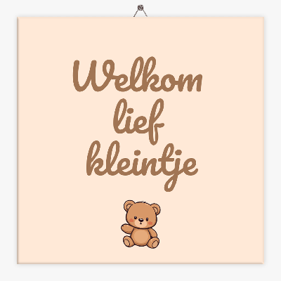 Tegeltje baby welkom kleintje