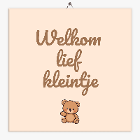 Tegeltje baby welkom kleintje