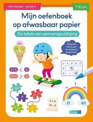 Mijn Oefenboek Afwasbaar Papier Tafels Van Vermeningvuldig (7-8 jaar)