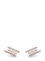 Yoko London boucles d'oreilles en or rose 18ct pavées de perles d'Akoya - thumbnail