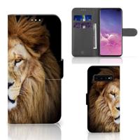 Samsung Galaxy S10 Plus | Telefoonhoesje | Met pasjeshouder | Leeuw
