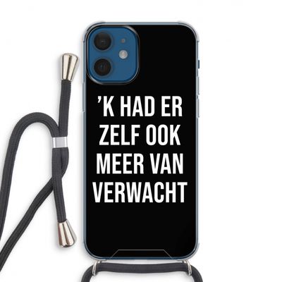 Meer verwacht - Zwart: iPhone 12 Transparant Hoesje met koord