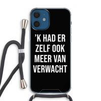 Meer verwacht - Zwart: iPhone 12 Transparant Hoesje met koord