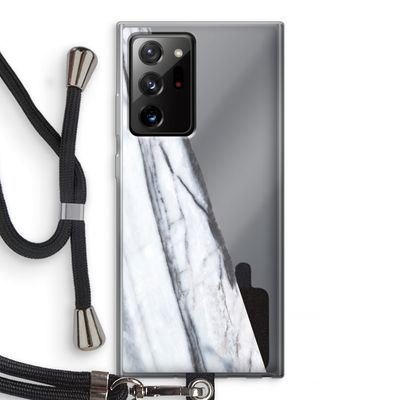 Gestreepte marmer: Samsung Galaxy Note 20 Ultra / Note 20 Ultra 5G Transparant Hoesje met koord