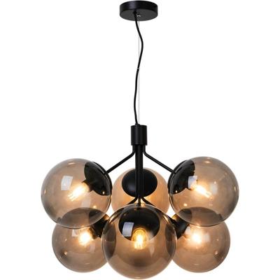 Nordlux 6-lichts hanglampIvona zwart met smoke glas - 2112163003