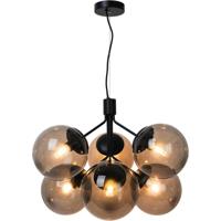 Nordlux 6-lichts hanglampIvona zwart met smoke glas - 2112163003