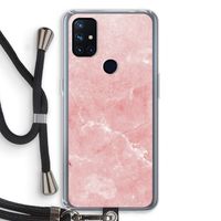 Roze marmer: OnePlus Nord N10 5G Transparant Hoesje met koord