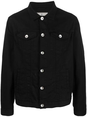 Brunello Cucinelli veste en jean à boutonnière - Noir