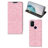 OnePlus Nord N10 5G Smart Cover White Flowers - thumbnail