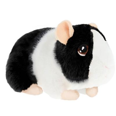 Keel Toys pluche Cavia - knuffeldier - zwart - met geluid - 15 cm - knuffel Cavia