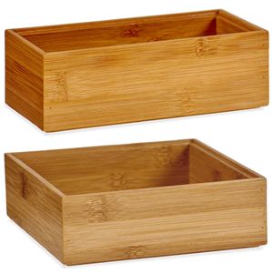 Kast/lade/make-up sorteer organizer bamboe hout bakjes - Set van 6x stuks