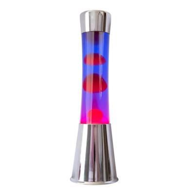 Fisura Lava Lamp - Chroom Met Paarse Vloeistof en Rode Lava Fisura Lava Lamp - Chroom Met Paarse Vloeistof en Rode Lava